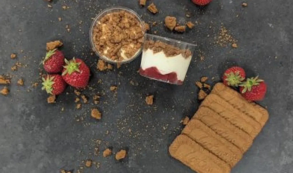 Cheesecake aardbei speculoos (2 stuks)